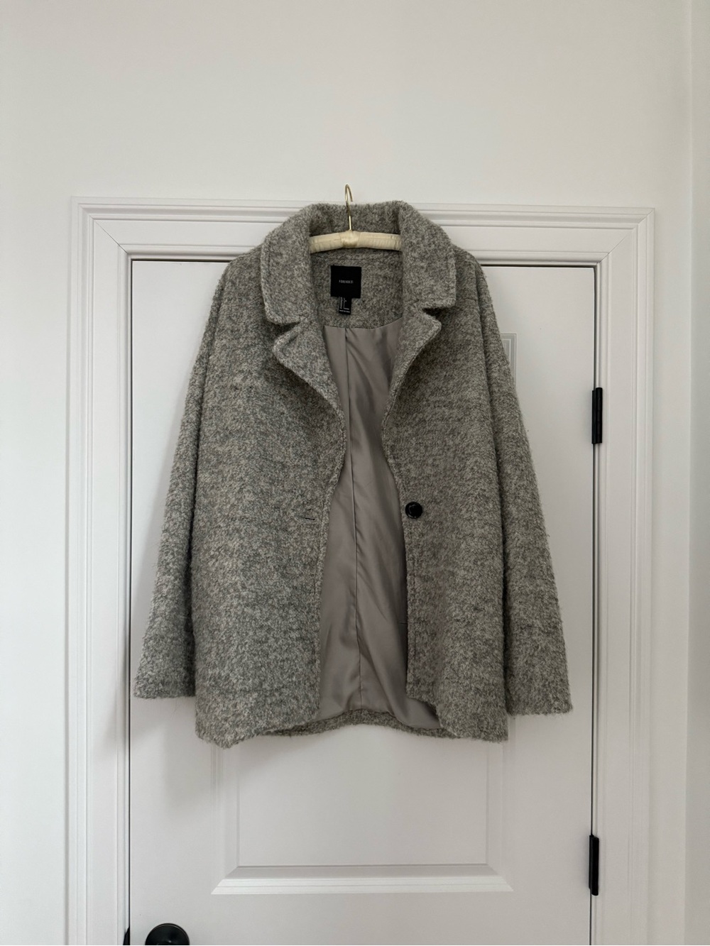 Forever 21 Heather Gray Pea Coat - Single Button